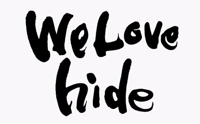 「We Love hide」の筆文字