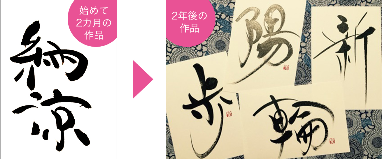 笠原さんの「納涼」と講座開始2年後の作品比較