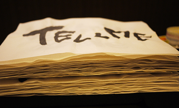 書道でTELL MEの歌詞を書いた半紙